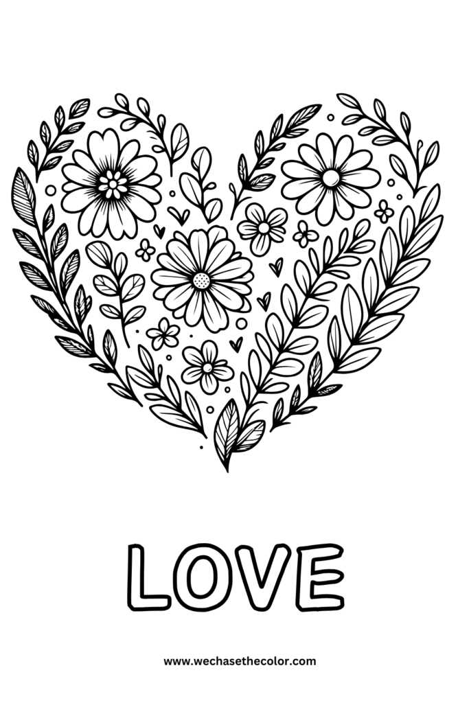 Valentines Day coloring printable
