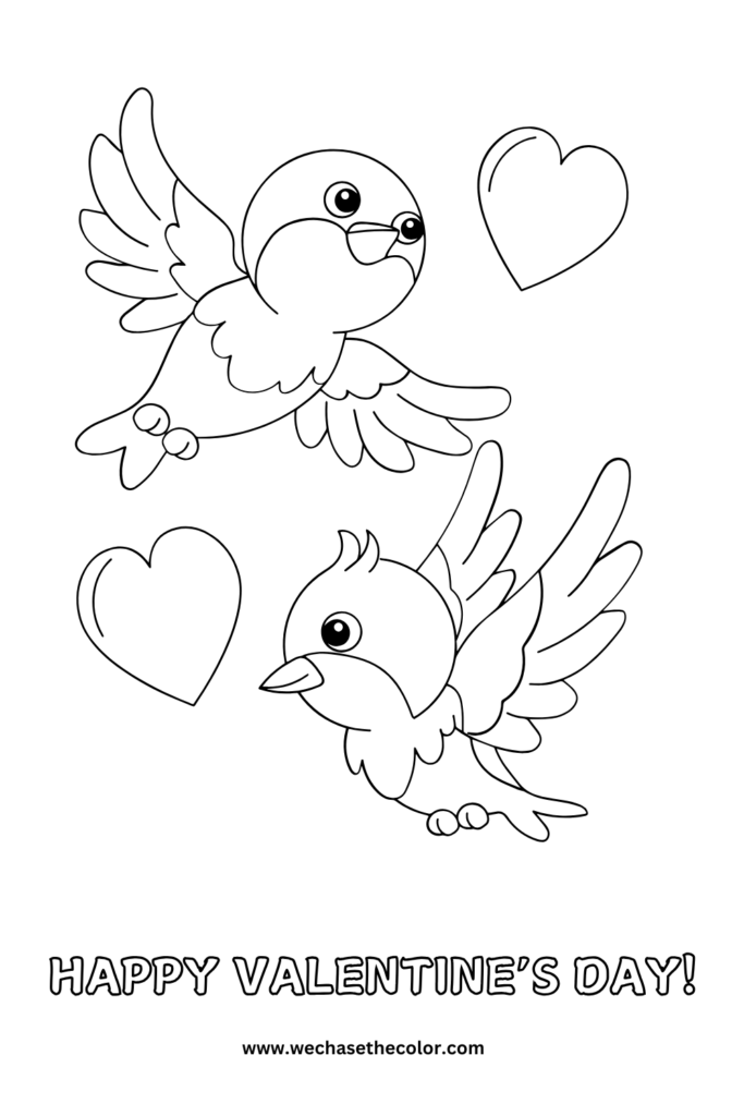 Valentine’s Day coloring sheets for kids