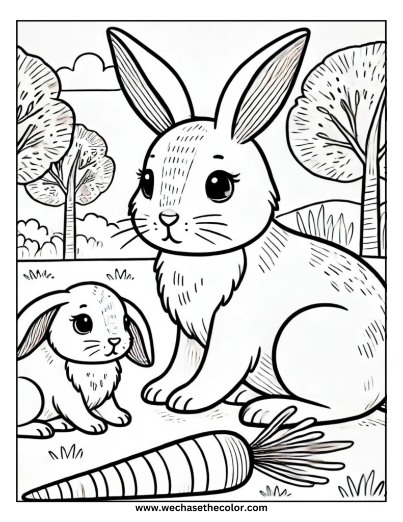 rabbit coloring pages for adults
