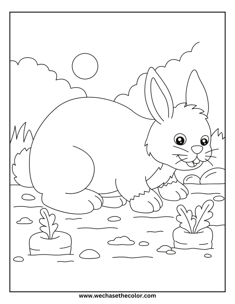 rabbit coloring pages for kids