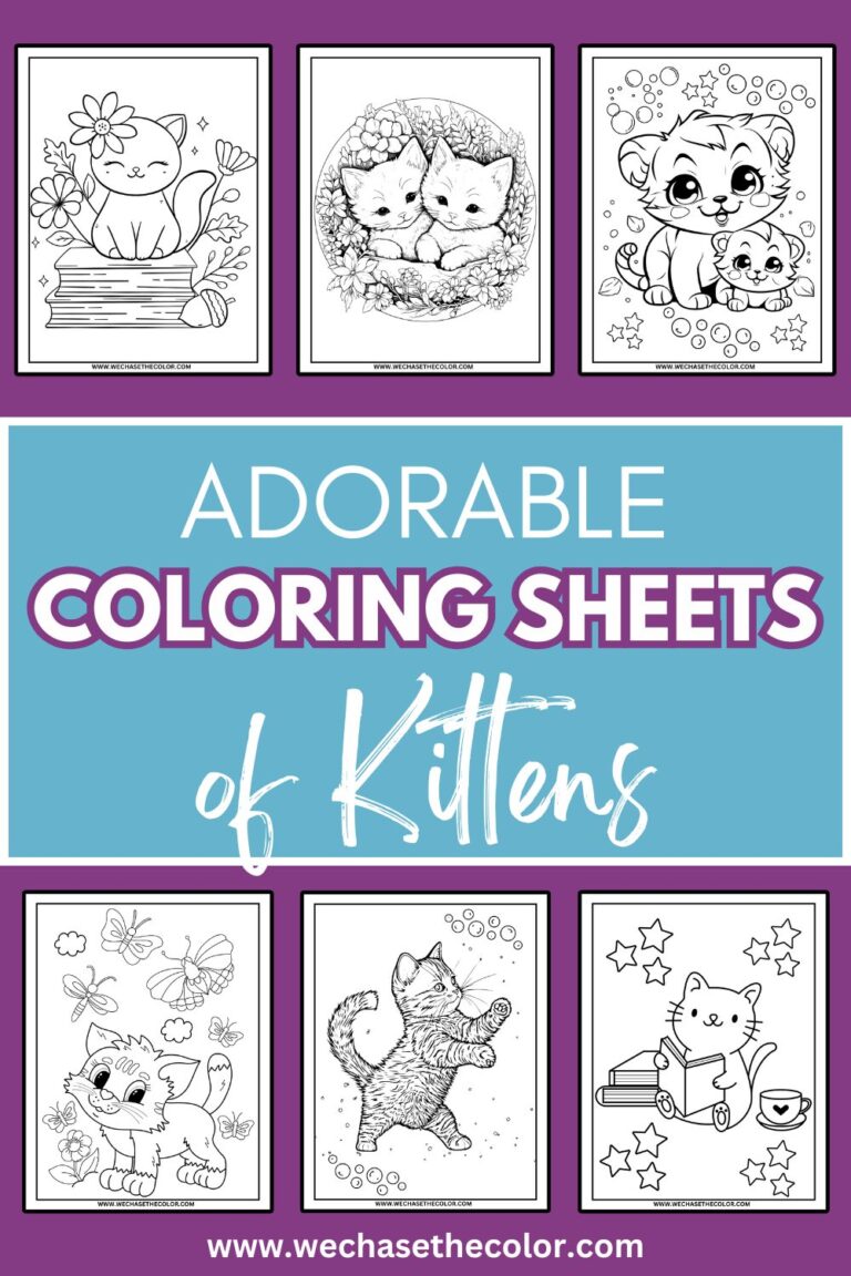 Adorable Coloring Sheets of Kittens