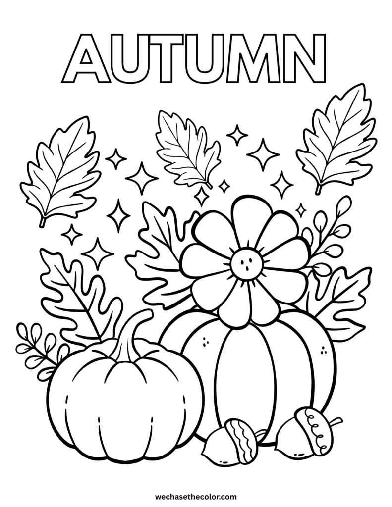 fall coloring pages easy