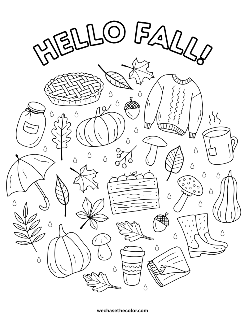 fall coloring pages for preschool