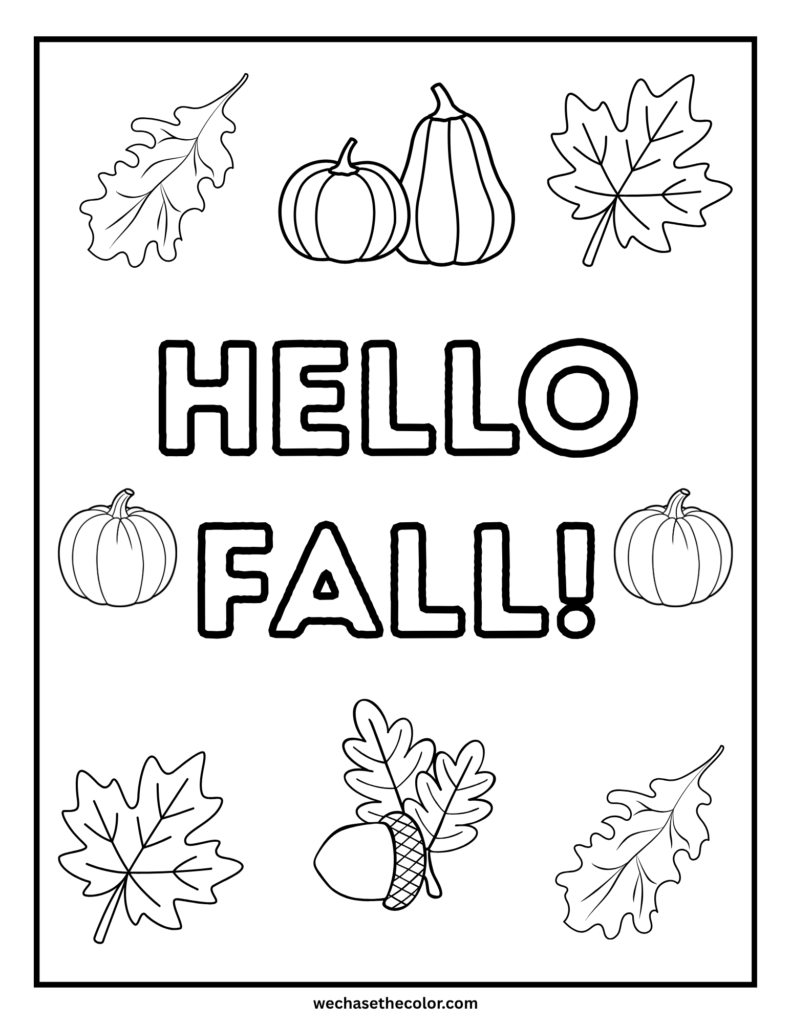 fall coloring pages printable